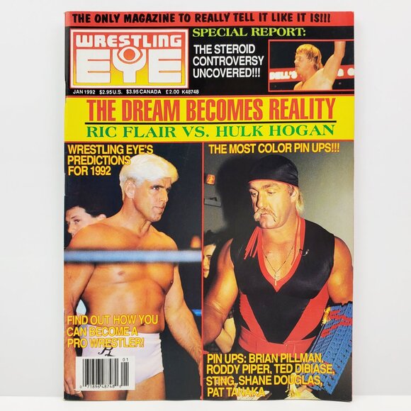 Wrestling Eye Magazine VTG 1992 Ric Flair Hulk Hogan Sting Foley Roddy Piper WCW - Picture 1 of 10